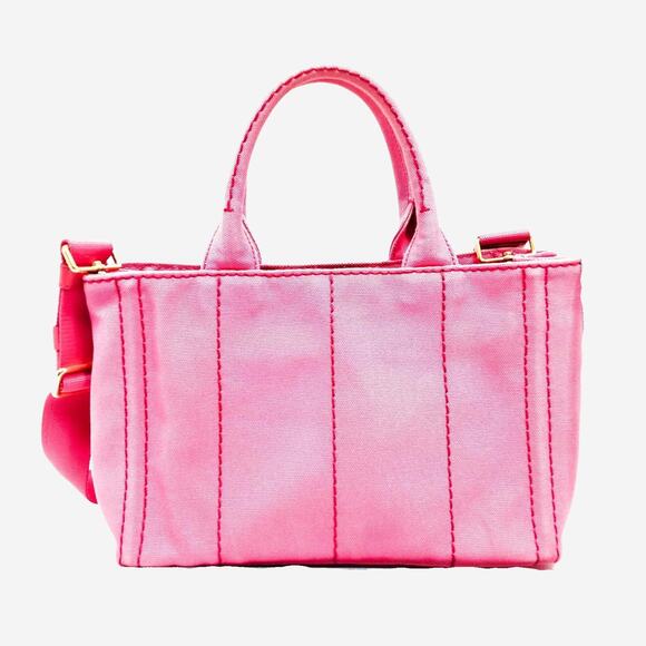 Prada Canapa Hand Bag Pink Canvas 25cm - Picture 2 of 9